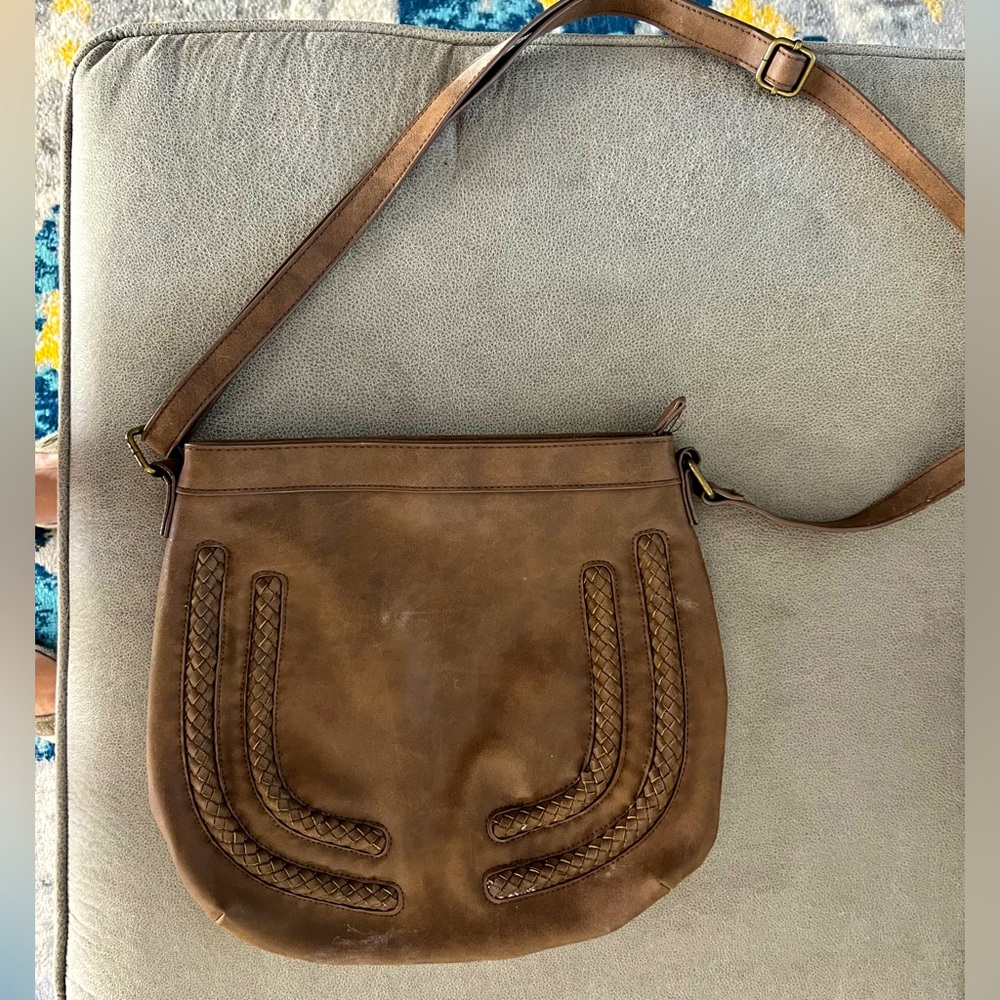 Brown sling purse.